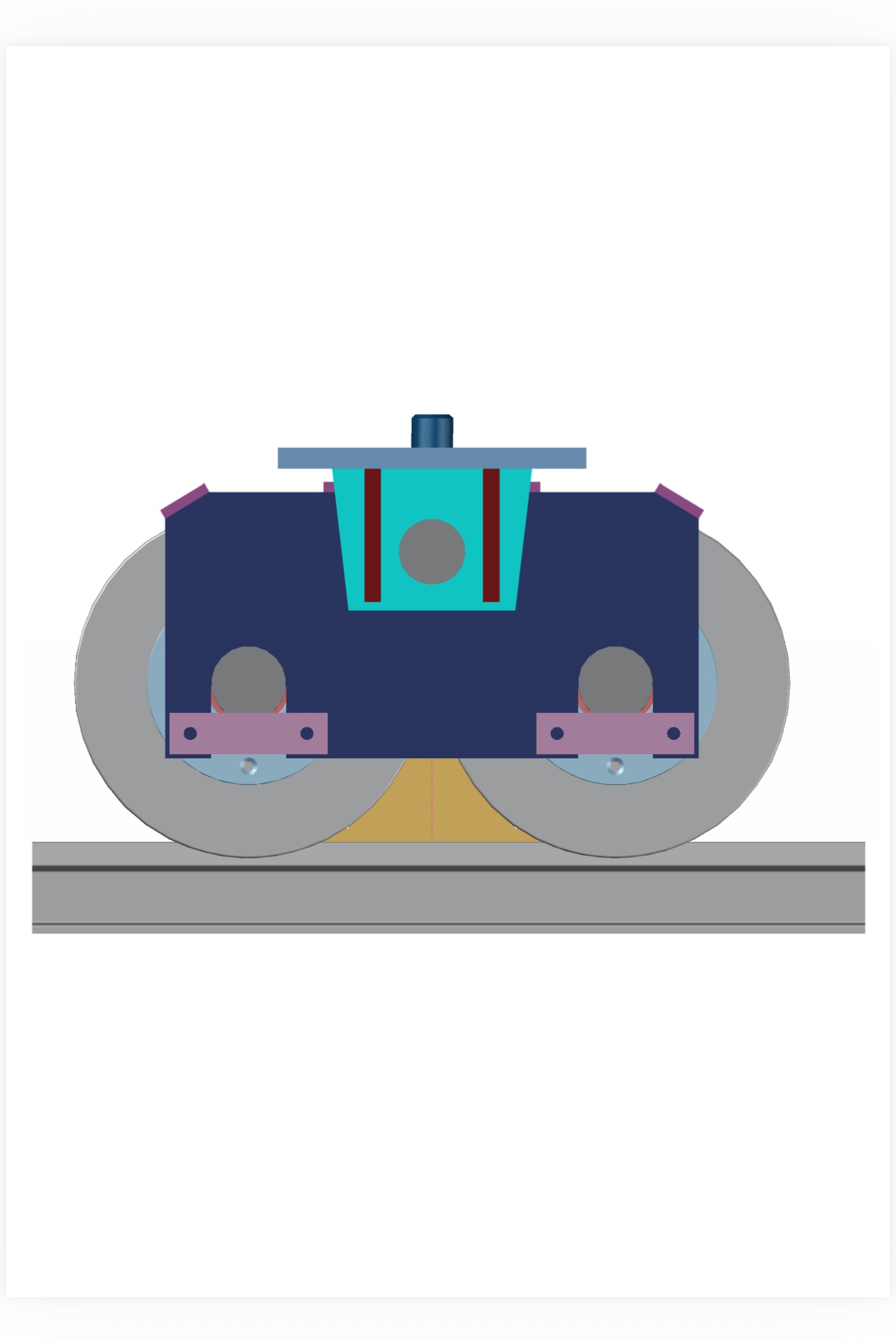 380mm twin roller 3D CAD model
