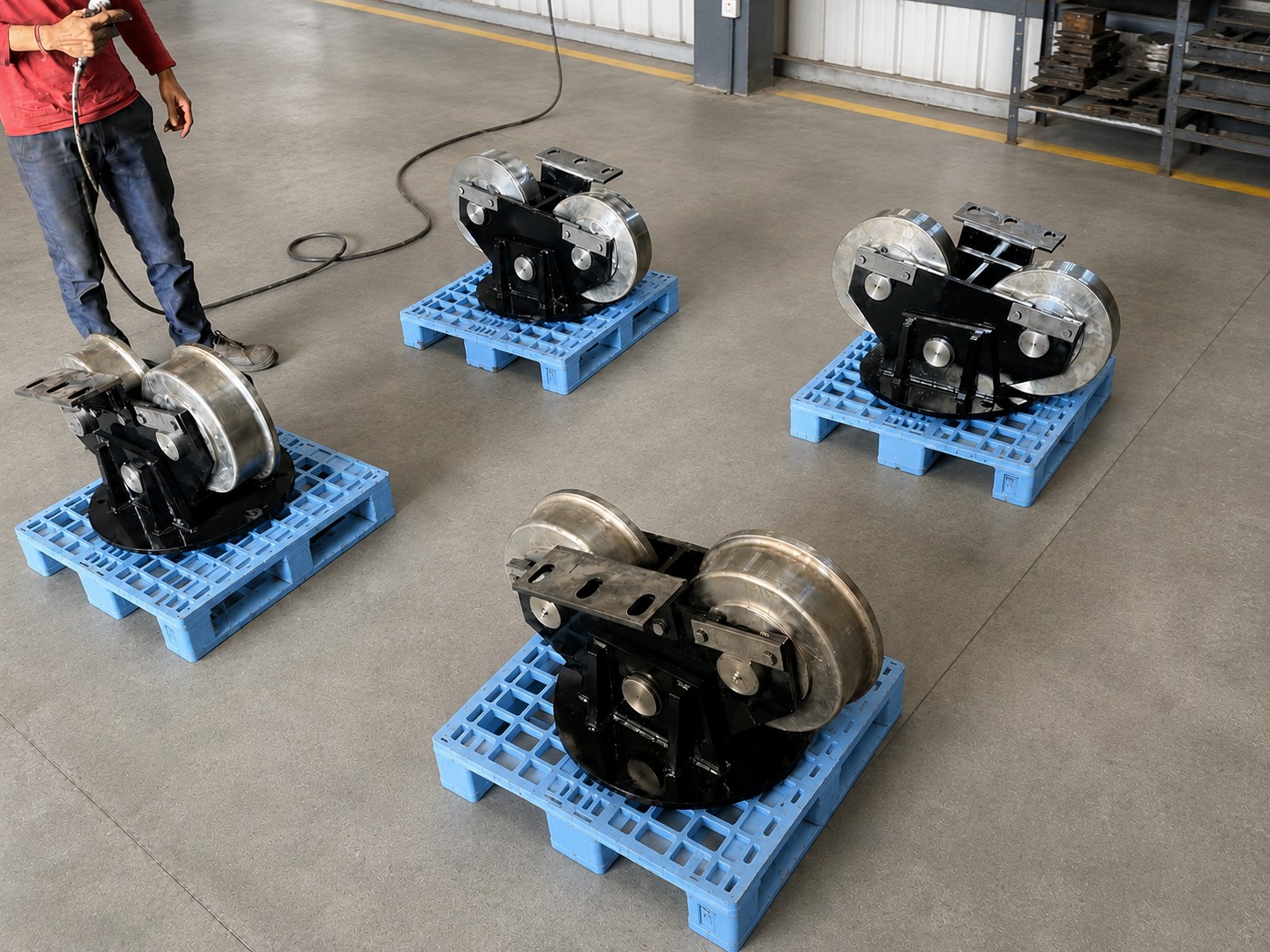 Colour coating unit, 320mm twin flange rollers